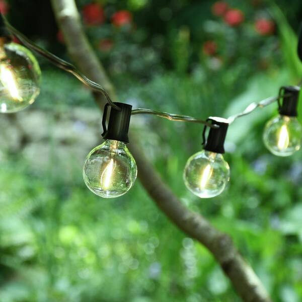 LUMABASE Electric String Lights With 25 LED White Globe Lights