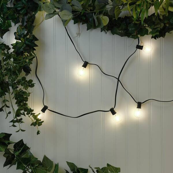 LUMABASE Electric String Lights With 25 LED White Globe Lights
