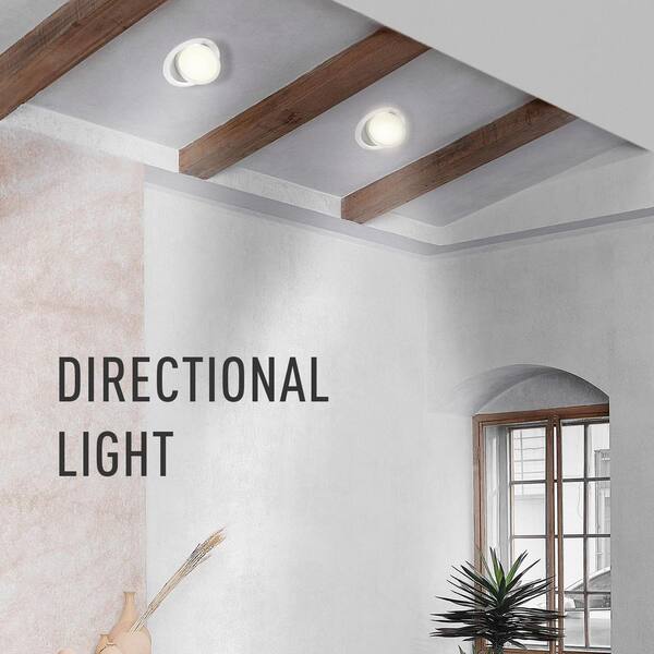 Commercial Electric Elite Series 6 In. LED DuoBright 3-Level Lumen Select Ultra Directional Canless Recessed Light Adjustable CCT