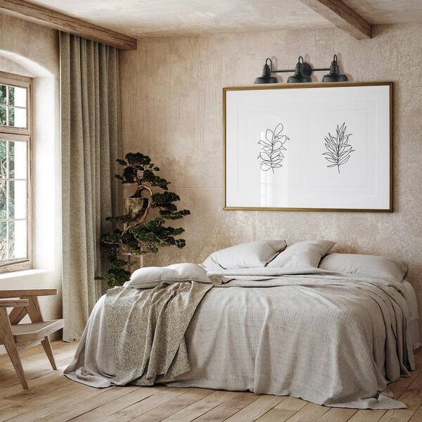 Hampton Bay Elmcroft 29 In. 3-Light Matte Black Vanity Light With Metal Shades