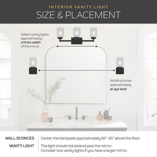 KICHLER Erta 24 In. 3-Light Champagne Bronze Bathroom Vanity Light With Clear Glass Shades