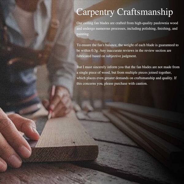 YUHAO Farmhouse 52 In. Integrated LED Indoor Matte Black Ceiling Fan With Remote Control DC Motor And 3 Solid Wood Blades