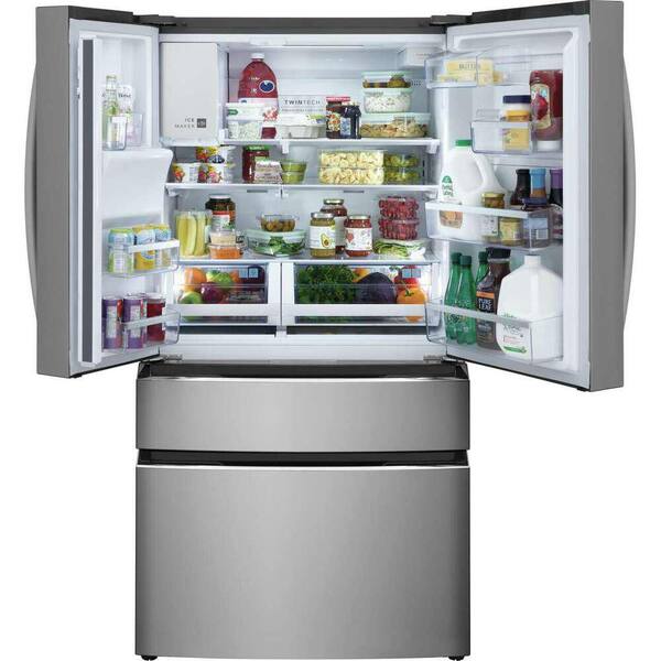 Frigidaire Gallery 36 In. 22 Cu. Ft. Counter-Depth 4-Door French Door Refrigerator In Smudge-Proof Stainless Steel