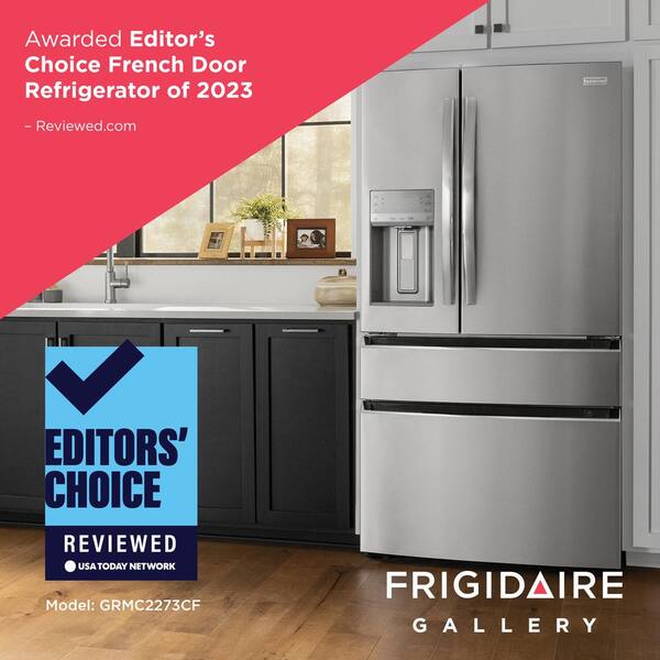 Frigidaire Gallery 36 In. 22 Cu. Ft. Counter-Depth 4-Door French Door Refrigerator In Smudge-Proof Stainless Steel