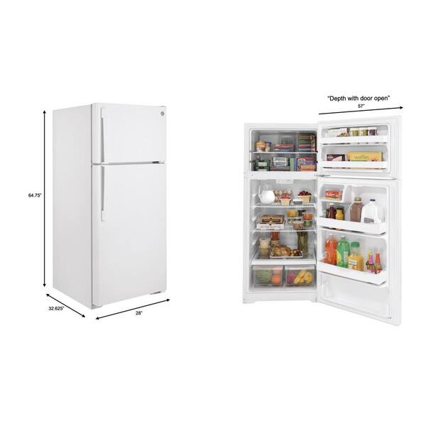 GE 16.6 Cu. Ft. Top Freezer Refrigerator In White
