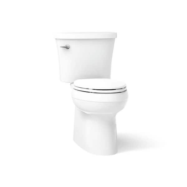 KOHLER Gleam 12 in. Rough In 2-Piece 1.28 GFP Single Flush Elongated Chair Height Toilet in White with Soft Close Seat