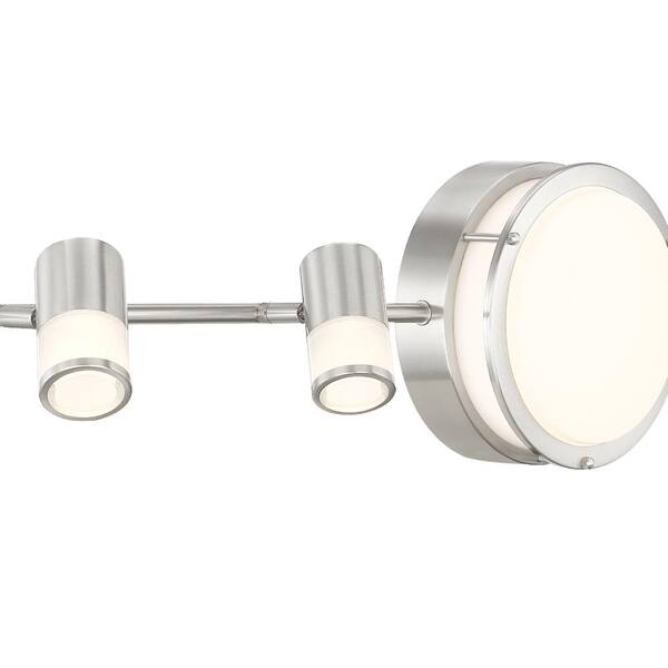 Hampton Bay Greyrock 3.44 Ft. Brushed Nickel Integrated LED Hardwired Track Lighting Kit Flush Mount Combo With 4 Fixed Track Heads