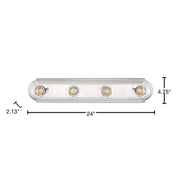 Hampton Bay 24 In. 4-Light Chrome Vanity Light
