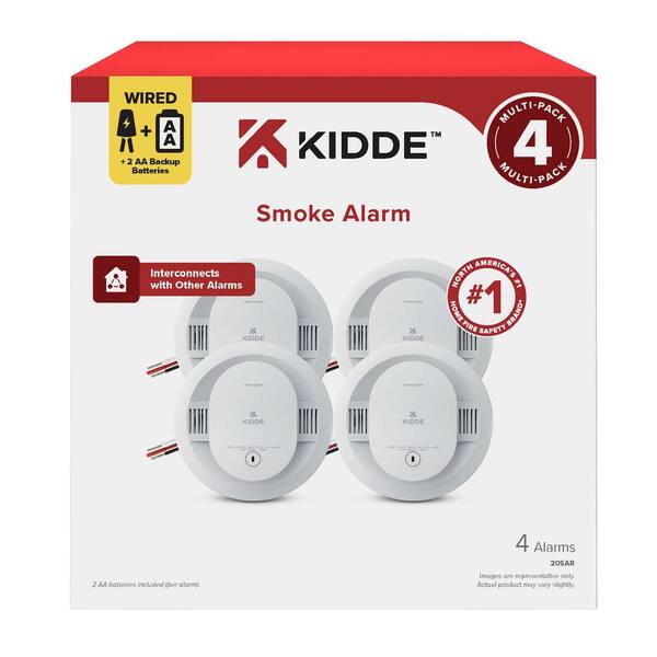 Kidde Hardwired Interconnected Smoke Detector With Photoelectric Sensor (4-Pack) 21032827