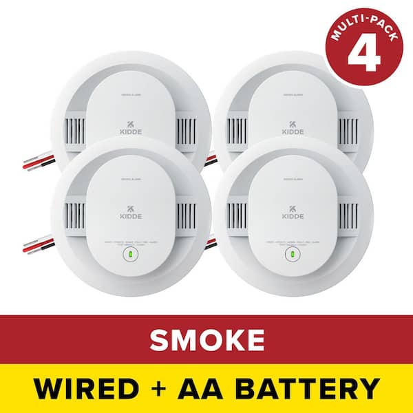 Kidde Hardwired Interconnected Smoke Detector with Photoelectric Sensor (4-Pack) 21032827