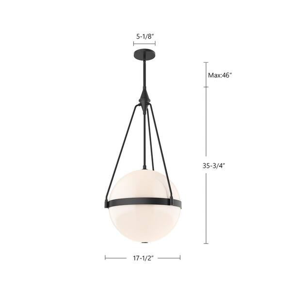 ALORA MOOD Harmony 18 In. 4 Light 60-Watt Brushed Gold/Glossy Opal Glass Pendant Light