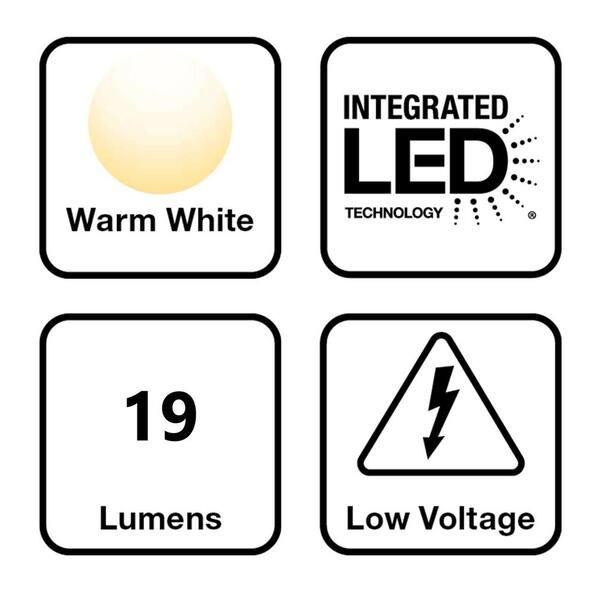 Hampton Bay Helena 19 Lumen Black Integrated LED Round Low Voltage Outdoor Landscape Path Bollard Light