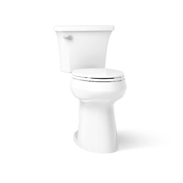 KOHLER Highline Arc Extra Tall 12 in. Rough In 2-Piece 1.28 GFP Single Flush Elongated Toilet in White with Soft Close Seat