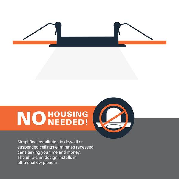 HALO HLB 8 In. Adjustable CCT Canless IC Rated Dimmable Indoor Outdoor Integrated LED Recessed Light Kit