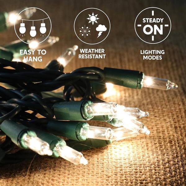 SYNCFUN Incandescent Clear Christmas Lights Outdoor 200(2x100) Counts 45 Ft. Christmas Tree Lights Indoor Warm White String