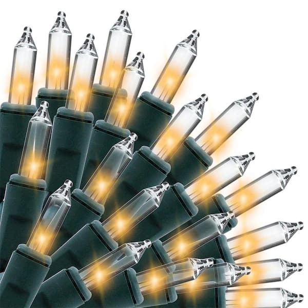 SYNCFUN Incandescent Clear Christmas Lights Outdoor 200(2x100) Counts 45 ft. Christmas Tree Lights Indoor Warm White String