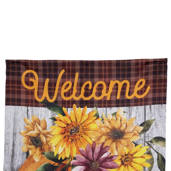 Northlight Indian Corn "Welcome" Fall Harvest Outdoor House Flag - 40 In. X 28 In