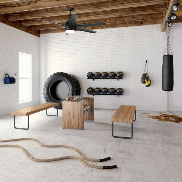 Hunter Invector 60 In. Indoor/Outdoor Matte Black Ceiling Fan With Light And Remote Control