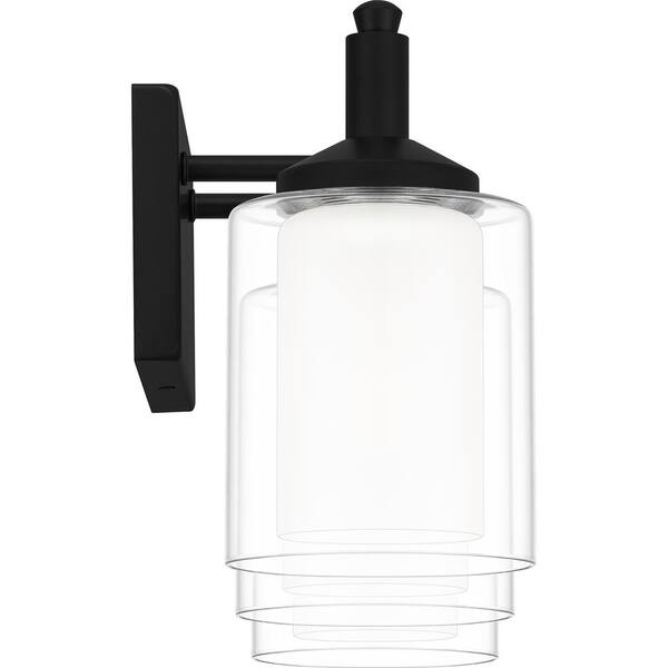 DSI LIGHTING Jaylin 22 In. 3-Light Matte Black Vanity Light With Clear And Frosted Glass Shades