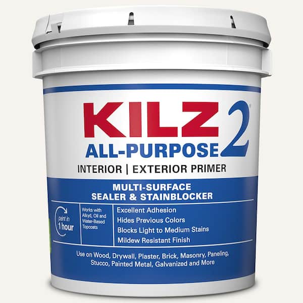 KILZ KILZ 2 ALL PURPOSE 2 gal. White Interior/Exterior Multi-Surface Primer Sealer and Stain Blocker