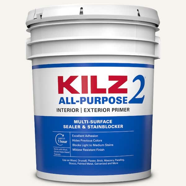 KILZ KILZ 2 ALL PURPOSE 5 gal. White Interior/Exterior Multi-Surface Primer Sealer and Stain Blocker