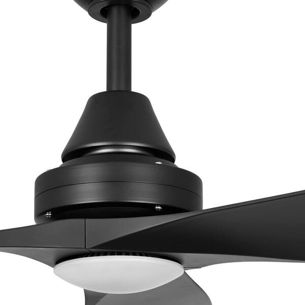 Home Decorators Collection Levanto 52 In. Integrated LED Indoor/Outdoor Matte Black Ceiling Fan With Light Kit And Remote Control