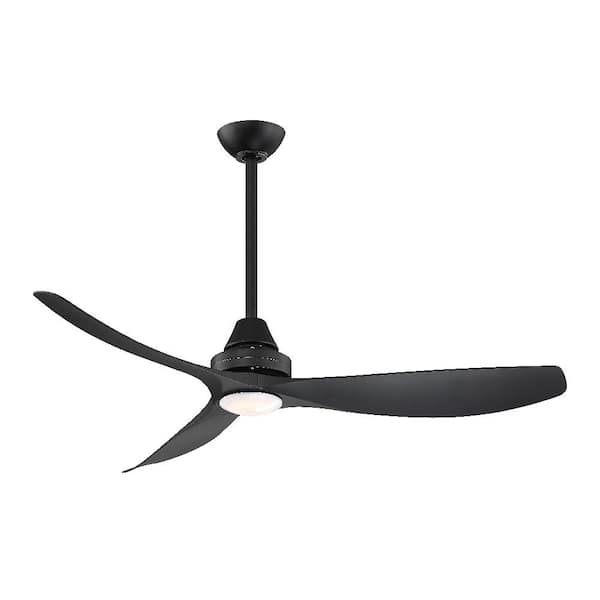 Home Decorators Collection Levanto 52 in. Integrated LED Indoor/Outdoor Matte Black Ceiling Fan with Light Kit and Remote Control