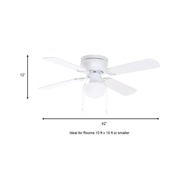 Hampton Bay Littleton 42 In. LED Indoor White Ceiling Fan With Light Kit