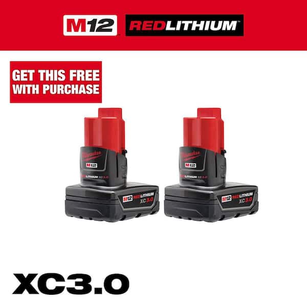 Milwaukee M12 12-Volt Lithium-Ion XC Extended Capacity 3.0 Ah Battery Pack (2-Pack)