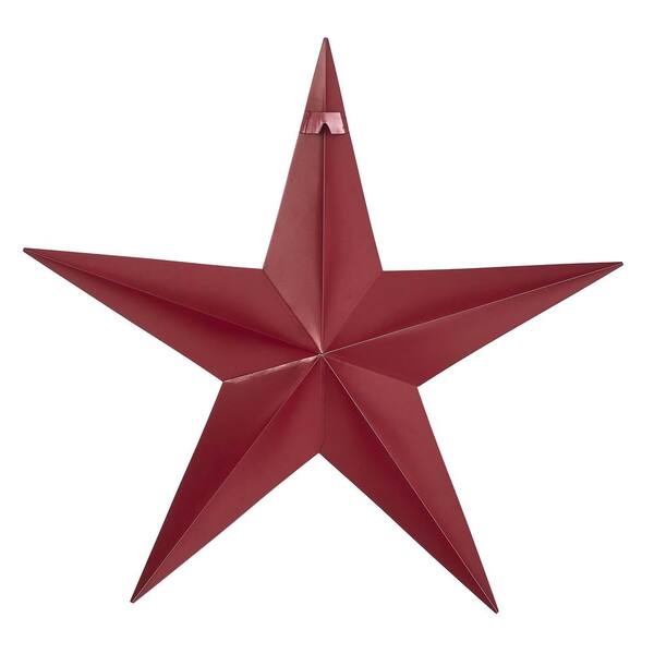 VHC BRANDS Mayflower Market Patriotic Bugundy 24 In. Faceted Metal Star Wall Hanger