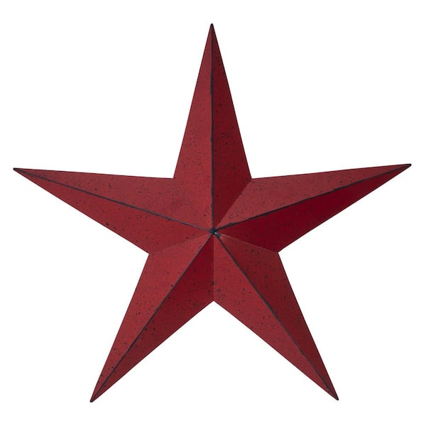 VHC BRANDS Mayflower Market Patriotic Bugundy 24 in. Faceted Metal Star Wall Hanger