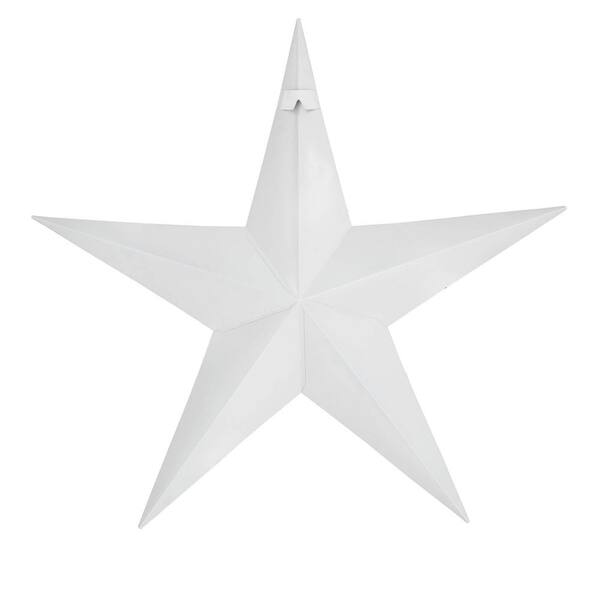 VHC BRANDS Mayflower Market Patriotic White 24 In. Faceted Metal Star Wall Hanger
