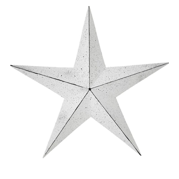 VHC BRANDS Mayflower Market Patriotic White 24 in. Faceted Metal Star Wall Hanger