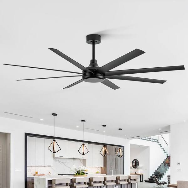 Breezary Melissa 72 In. 6 Fan Speeds Ceiling Fan In Black With Remote Control Included