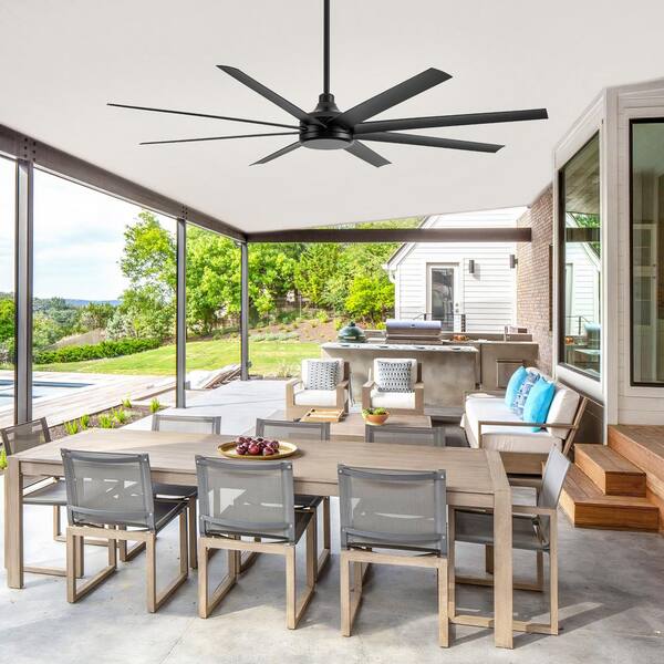 Breezary Melissa 72 In. 6 Fan Speeds Ceiling Fan In Black With Remote Control Included