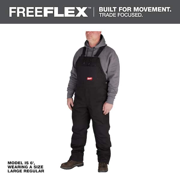 Milwaukee Men's Large Black FREEFLEX Insulated Bib Overalls Milwaukee Men's Large Black FREEFLEX Insulated Bib Overalls