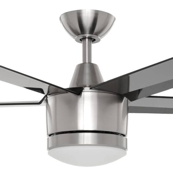 Home Decorators Collection Merwry 52 In. Integrated LED Indoor Brushed Nickel Ceiling Fan With Light Kit And Remote Control