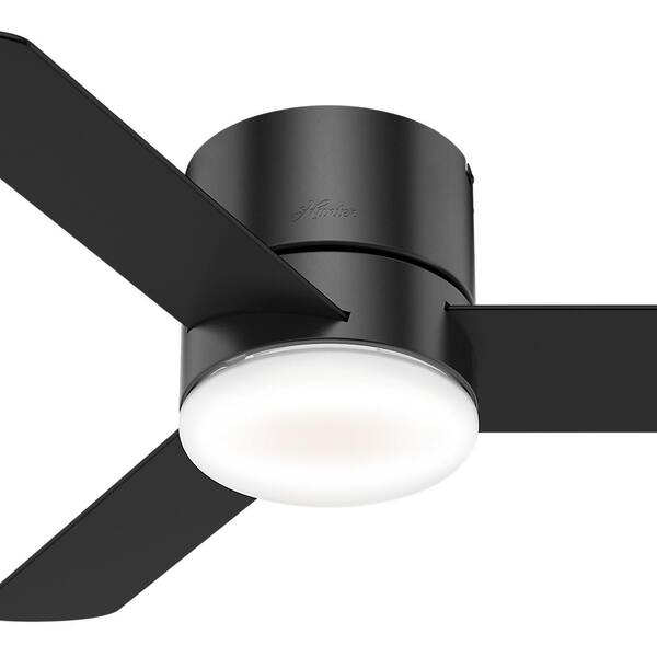 Hunter Minimus 44 In. Low Profile Integrated LED Indoor Matte Black Ceiling Fan With Light Kit And Remote