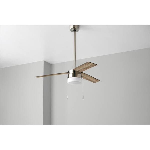 Hampton Bay Montgomery II 44 In. Indoor Brushed Nickel Ceiling Fan With Light Kit