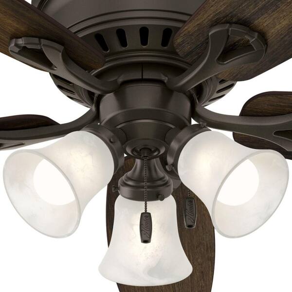 Hunter Oakhurst 52 In. LED Indoor Low Profile New Bronze Ceiling Fan With Light Kit