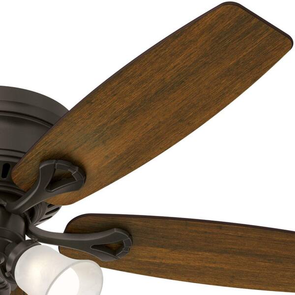 Hunter Oakhurst 52 In. LED Indoor Low Profile New Bronze Ceiling Fan With Light Kit