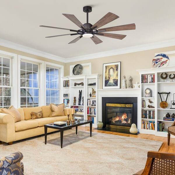 Parrot Uncle Oretha 60 In. Indoor Windmill 8-Blade LED Oil-rubbed Bronze Ceiling Fan With Light DC Motor And Remote Control