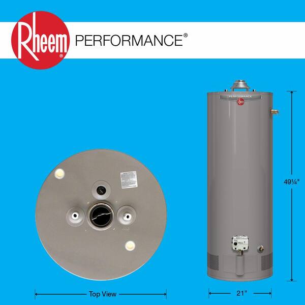 Rheem Performance 40 Gal. Short 34 000 BTU Natural Gas Water Heater With 6-Year Warranty