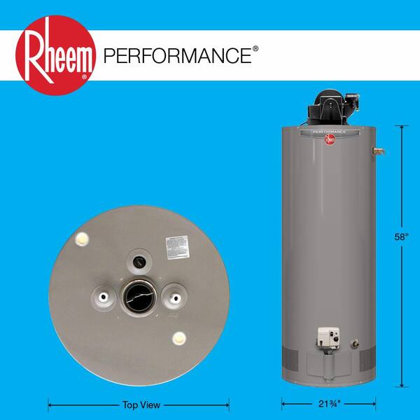 Rheem Performance 50 Gal. Tall 42 000 BTU Natural Gas Power Vent Water Heater With 6-Year Warranty