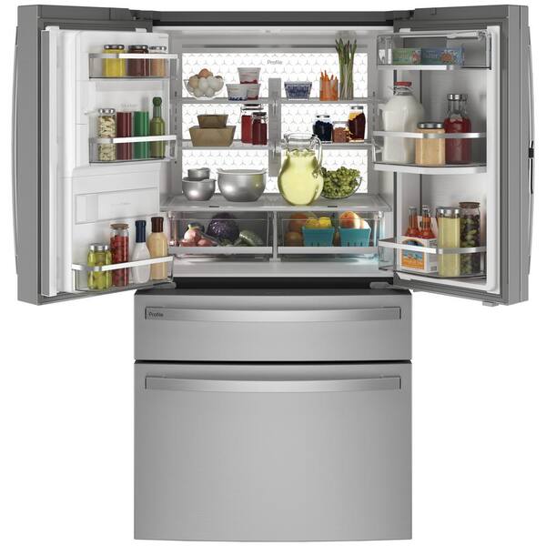 GE Profile 27.9 Cu. Ft. Smart 4-Door French Door Refrigerator With Door-in-Door In Fingerprint Resistant Stainless Steel