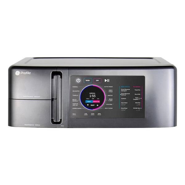 GE Profile 4.8 Cu. Ft. Smart UltraFast Electric Washer & Dryer Combo In Carbon Graphite With Ventless Heat Pump Technology