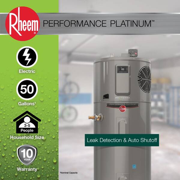 Rheem ProTerra 50 Gal. Smart High Efficiency Hybrid Heat Pump Water Heater W/ Leak Detection & Auto Shutoff - 10-Year Warranty
