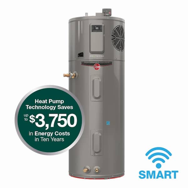 Rheem ProTerra 50 Gal. Smart High Efficiency Hybrid Heat Pump Water Heater w/ Leak Detection & Auto Shutoff - 10-Year Warranty