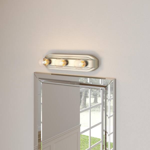 Unbranded Raceway 18 In. 3-Light Brushed Nickel Retro Vanity Light