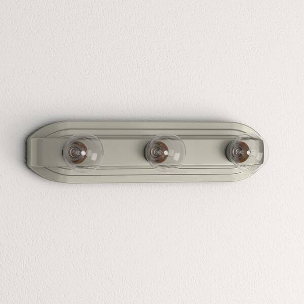 Unbranded Raceway 18 In. 3-Light Brushed Nickel Retro Vanity Light